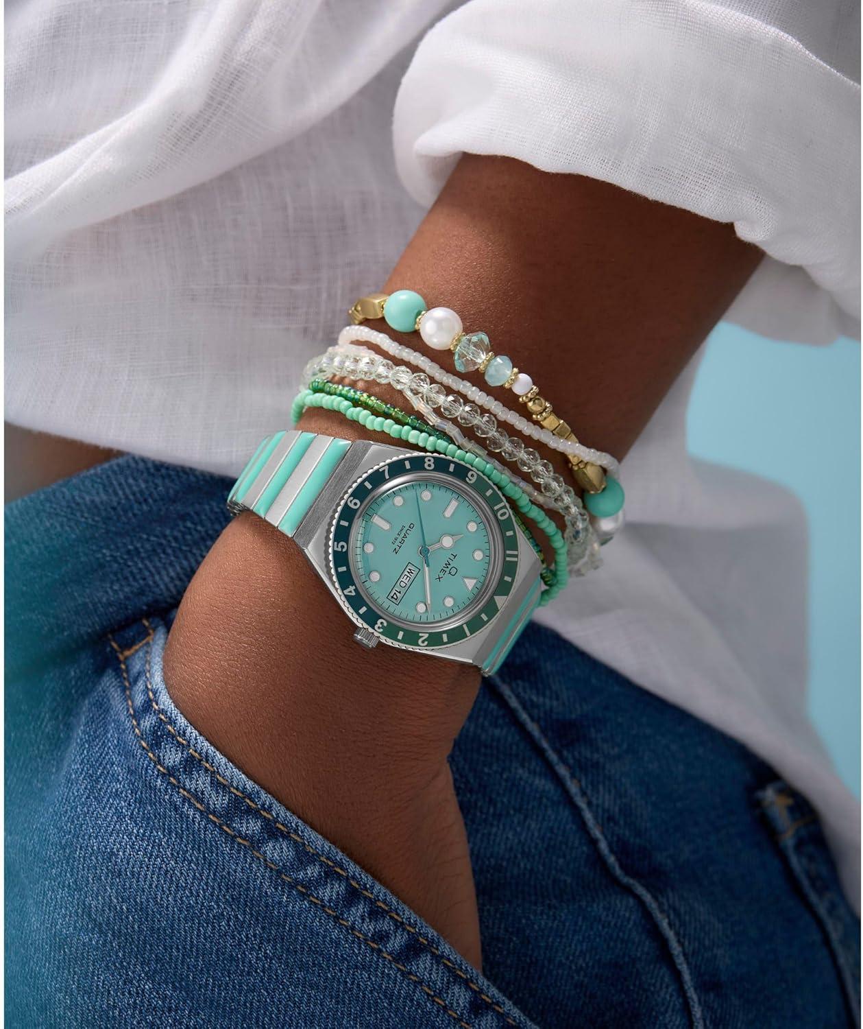 imageTimex Womens Q 36mm WatchTwoToneSilverToneBlue