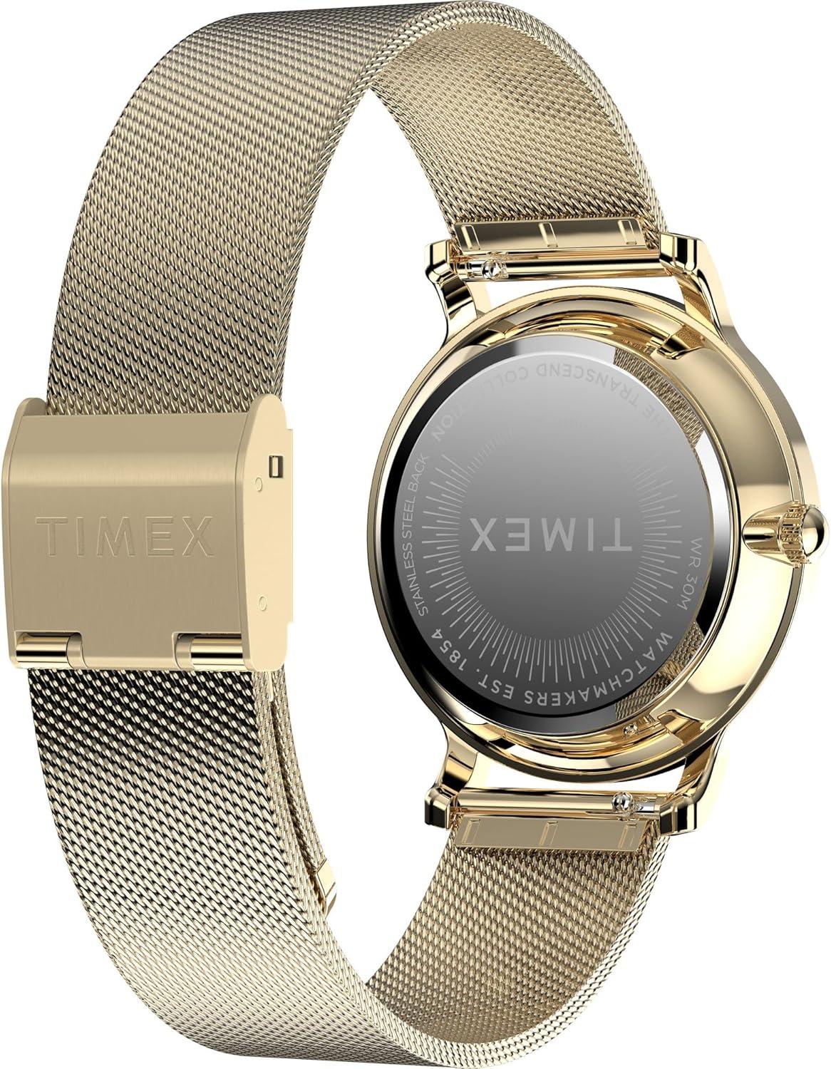 imageTimex Womens Transcend 34mm WatchGoldToneGoldToneSilverTone