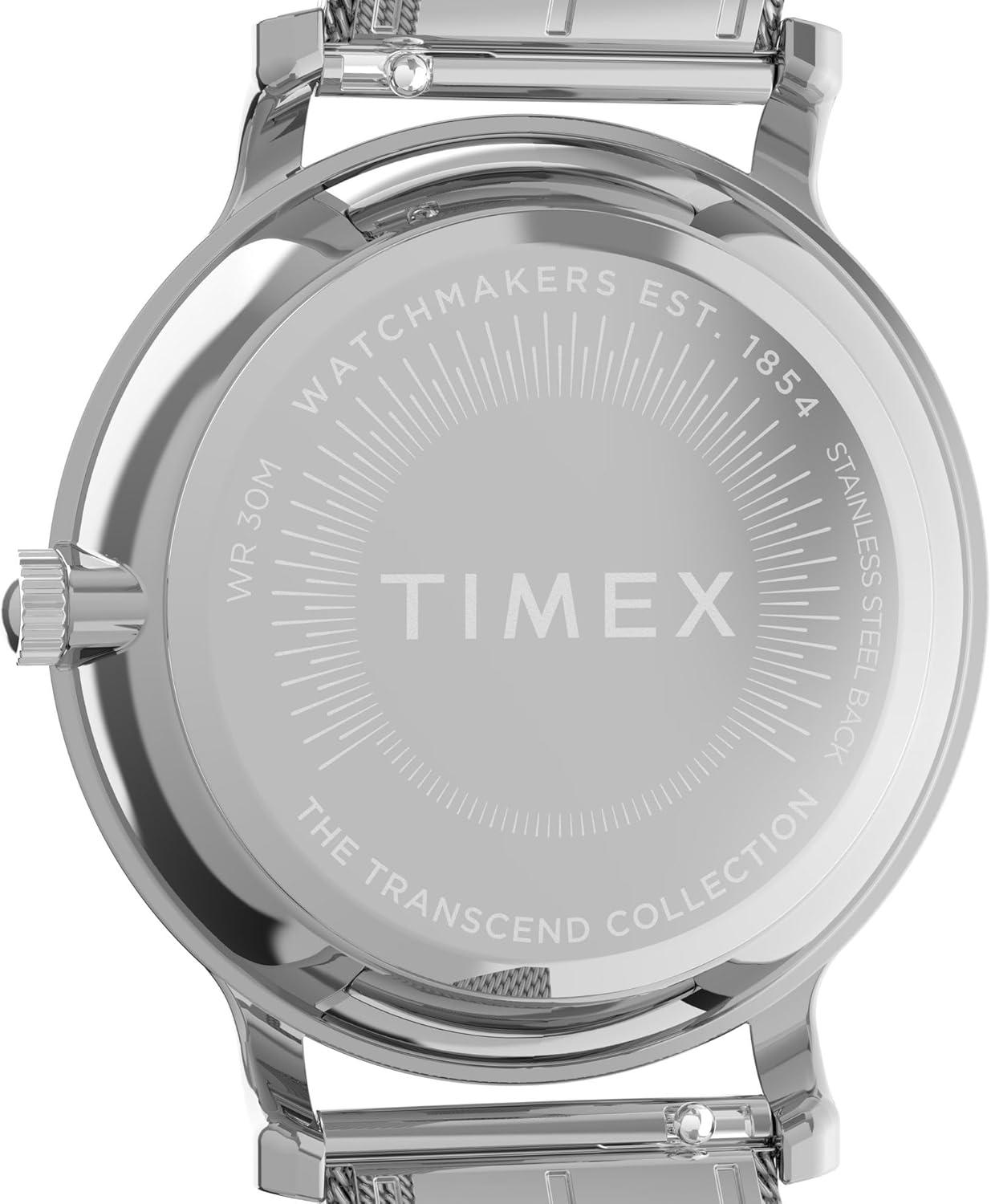 imageTimex Womens Transcend 34mm WatchSilverToneSilverToneBlue