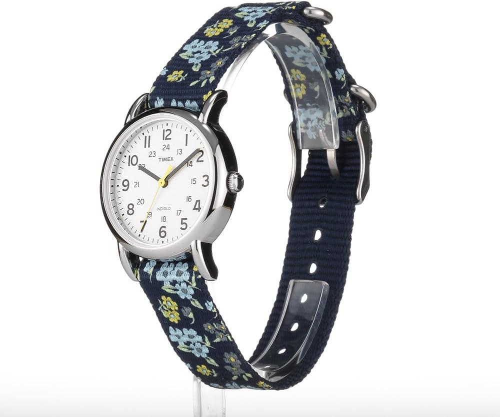 imageTimex Womens Weekender 31mm WatchBlueWhiteSilverTonePattern