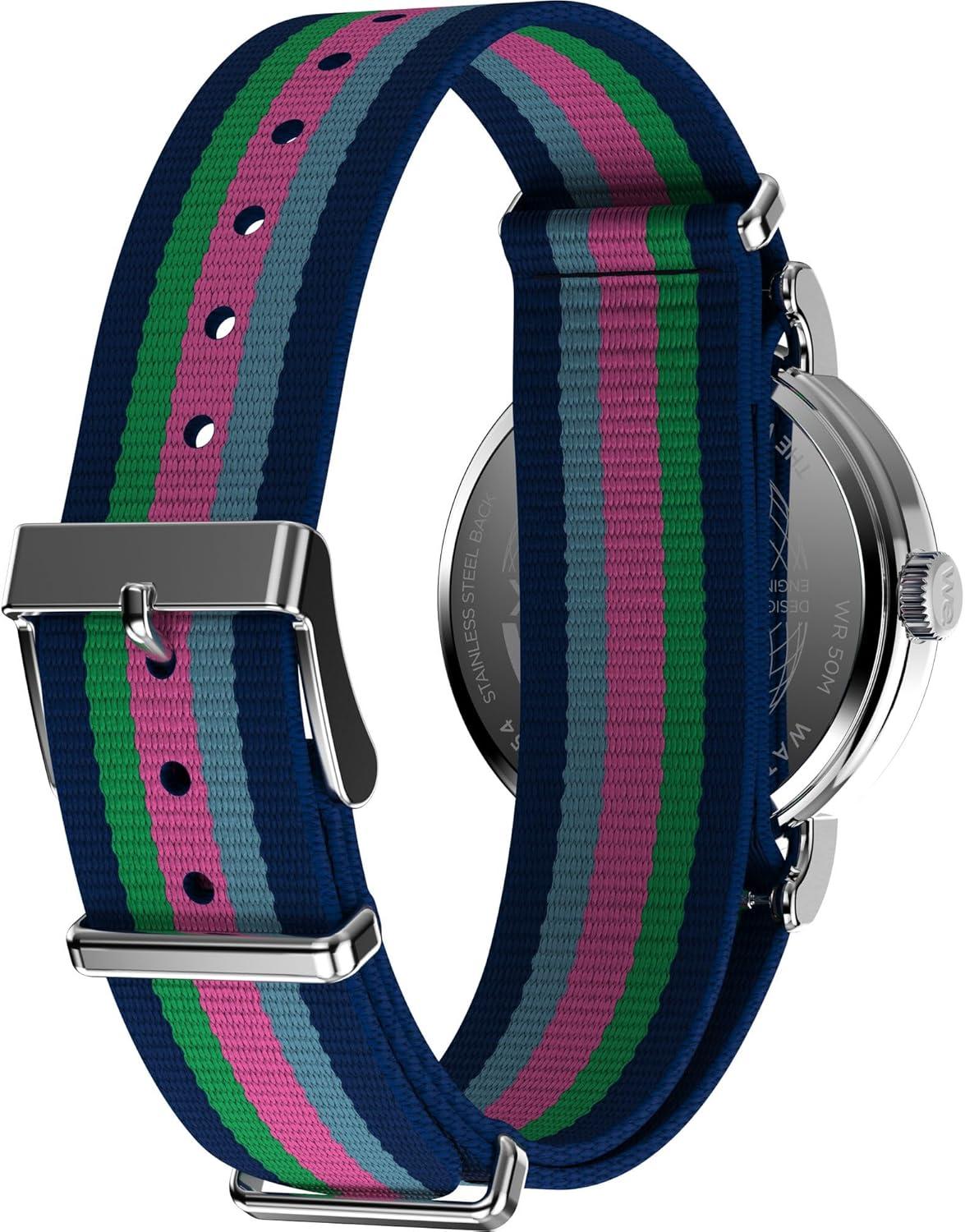 imageTimex Womens Weekender 37mm Watch  Blue Strap White Dial SilverTone Case