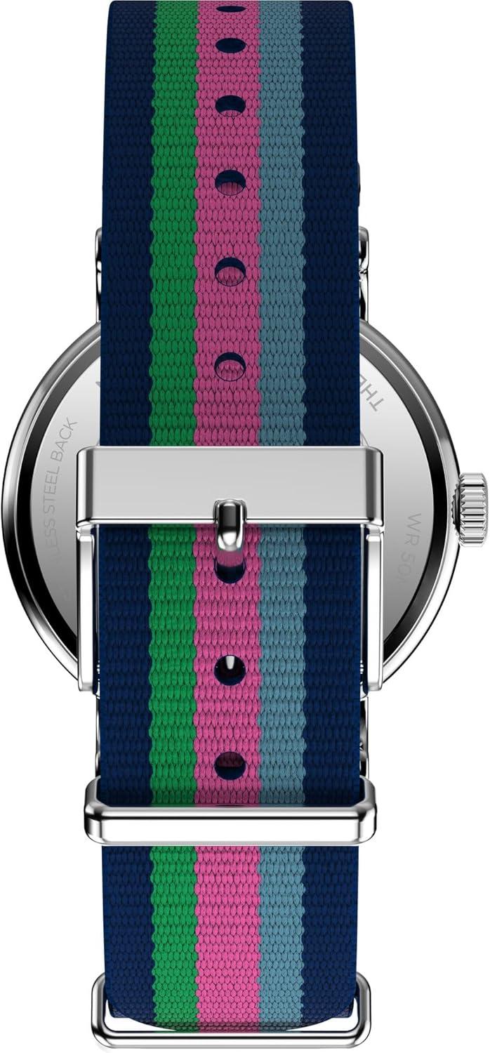 imageTimex Womens Weekender 37mm Watch  Blue Strap White Dial SilverTone Case