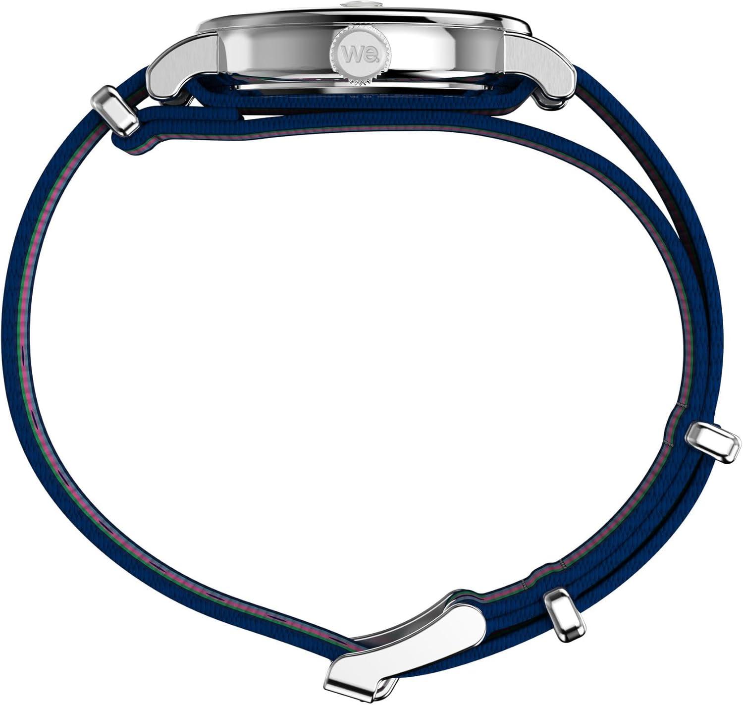 imageTimex Womens Weekender 37mm Watch  Blue Strap White Dial SilverTone Case