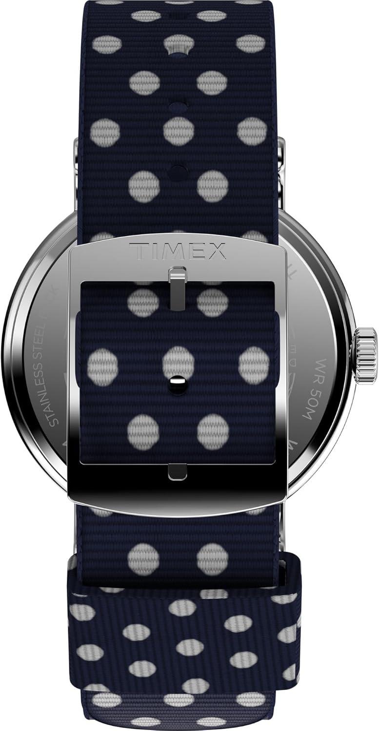 imageTimex Womens Weekender 40mm Watch  Blue Strap White Dial SilverTone Case