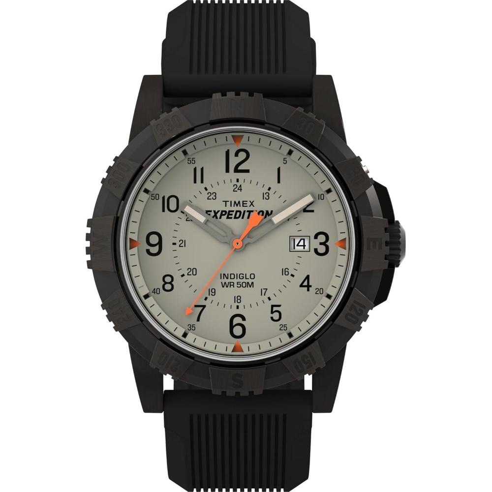 imageTimex Mens Expedition Ridge 45mm WatchBlackGunmetalTan