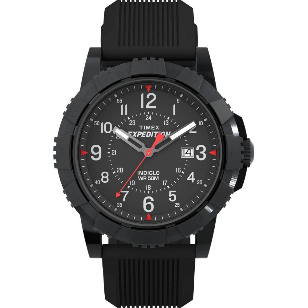 imageTimex Mens Expedition Ridge 45mm WatchBlackIP BlackBlack