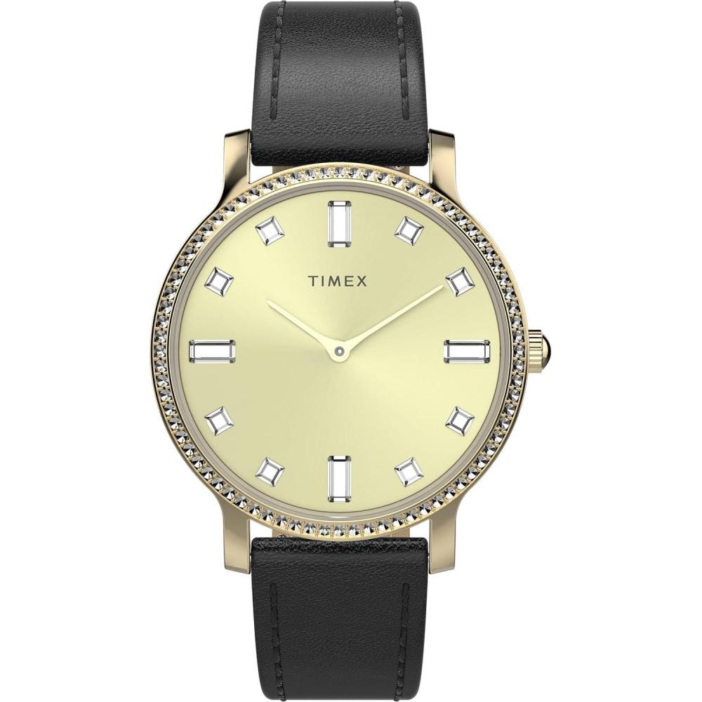 imageTimex Transcend 34mm Womens Analog Watch  Stylish Modern DesignBlackGoldToneGoldTone