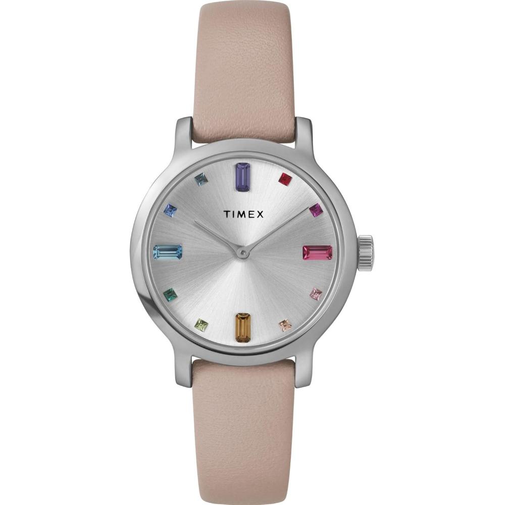 imageTimex Transcend 34mm Womens Analog Watch  Stylish Modern DesignPinkSilverToneSilverTone