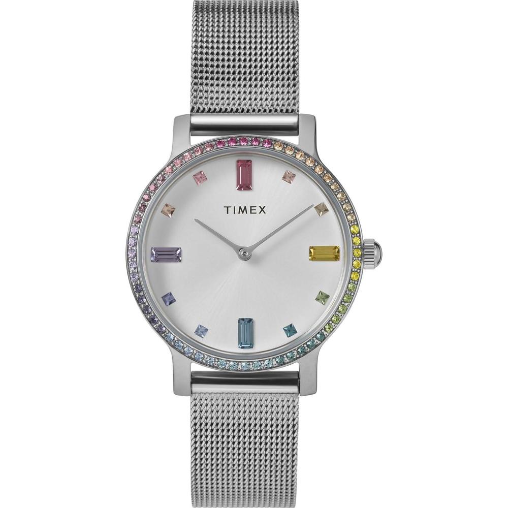 imageTimex Transcend 34mm Womens Analog Watch  Stylish Modern DesignSilverToneSilverToneSilverTone