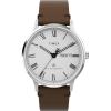 imageTimex Mens Waterbury Classic 40mm Watch  Brown Strap White Dial Stainless Steel Case