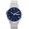 imageTimex Mens Waterbury Classic 40mm Watch  Stainless Steel Bracelet Blue Dial Stainless Steel Case