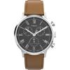 imageTimex Mens Waterbury Classic Chrono 40mm Stainless Steel Quartz Dress Watch with Leather StrapBrown
