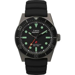imageTimex Mens Deep Water Reef 41mm WatchBlackTitaniumBlack