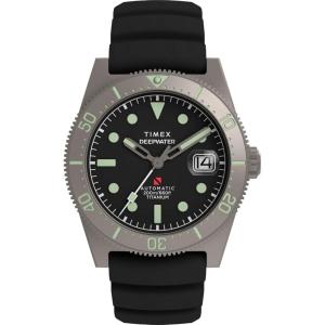 imageTimex Mens Deep Water Reef 41mm WatchBlackTitaniumBlackSilver
