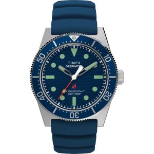 imageTimex Mens Deep Water Reef 41mm WatchBlueStainless SteelBlue
