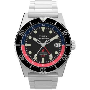 imageTimex Mens Deep Water Reef 41mm WatchStainless SteelStainless SteelBlackRed