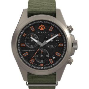 imageTimex Mens Expedition Field Chronograph 43mm Watch  Green Strap Black Dial Gunmetal Case