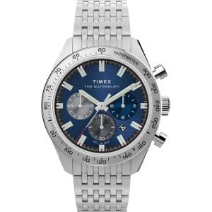 imageTimex Mens Waterbury Traditional 41mm WatchStainless SteelStainless SteelBlue