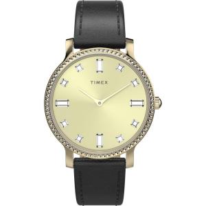 imageTimex Transcend 34mm Womens Analog Watch  Stylish Modern DesignBlackGoldToneGoldTone