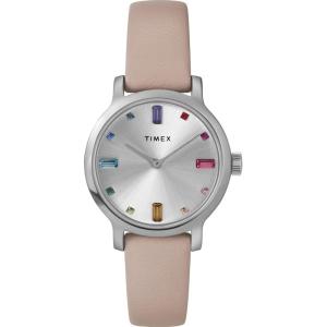 imageTimex Transcend 34mm Womens Analog Watch  Stylish Modern DesignPinkSilverToneSilverTone