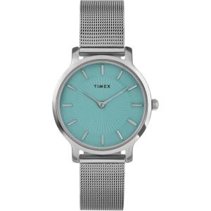 imageTimex Womens Transcend 34mm WatchSilverToneSilverToneBlue