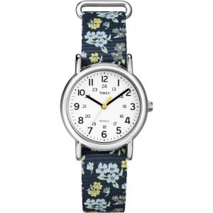 imageTimex Womens Weekender 31mm WatchBlueWhiteSilverTonePattern