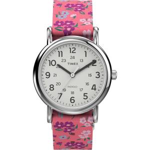 imageTimex Womens Weekender 31mm WatchPinkWhiteSilverTone