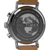 imageTimex Mens Waterbury Standard 41mm Watch  Brown Strap Black Dial SilverTone Case