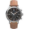imageTimex Mens Waterbury Standard 41mm Watch  Brown Strap Black Dial SilverTone Case