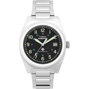 imageTimex Mens Capstone 39mm Watch  Stainless Steel Bracelet Black Dial Stainless Steel Case