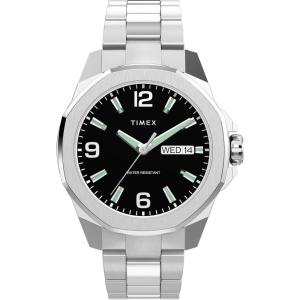 imageTimex Mens Essex 46mm WatchStainless SteelSilverToneBlack