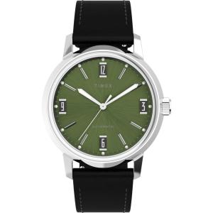 imageTimex Mens Marlin 40mm Watch  Black Two Piece Quick Release Green Dial Stainless Steel Case