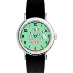imageTimex Mens Monopoly WatchBlackSilverToneGreen