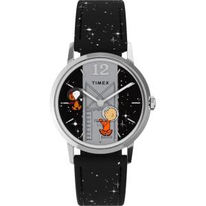 imageTimex Mens Peanuts Marlin 34mm Watch  Black Two Piece Quick Release Black Dial Stainless Steel Case