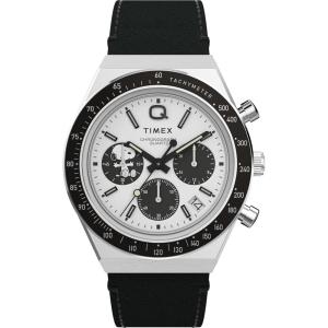 imageTimex Mens Q 40mm WatchBlackStainless SteelWhite