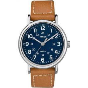 imageTimex Mens Weekender 40mm WatchTanBlueSilverTone