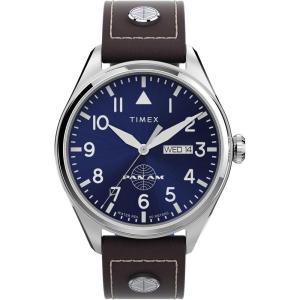 imageTimex Mens X Pan Am Chronograph WatchBrownBlueStainless Steel