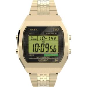 imageTimex Unisex T80 Steel 36mm WatchGoldToneDigitalGoldTone