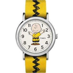 imageTimex Unisex Weekender 38mm WatchYellowWhiteSilverTone