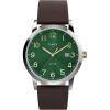 image:imageTimex Mens Main Street 38mm Watch  Brown Strap Green Dial SilverTone Case