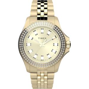 image:imageTimex Kaia 40mm Womens Analog Watch  Baguette Crystal Markers  Stylish Modern Design  50M Water ResistanceGoldToneGem Stones