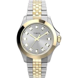 image:imageTimex Kaia 40mm Womens Analog Watch  Baguette Crystal Markers  Stylish Modern Design  50M Water ResistanceTwoToneSilverTone