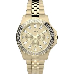 image:imageTimex Kaia 40mm Womens Analog Watch  Baguette Crystal Markers  Stylish Modern Design  50M Water ResistanceTwoToneWhiteRainbow