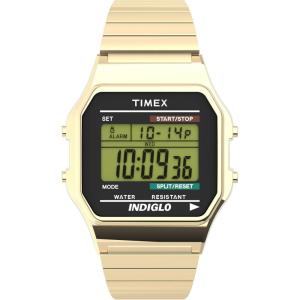 image:imageTimex Mens Classic Digital 34mm WatchGoldToneDigital GreenGoldTone