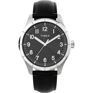 image:imageTimex Mens Main Street 42mm WatchBlackBlackSilver