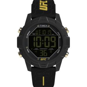 image:imageTimex Mens UFC Brawler 43mm Watch  Black Strap Digital Dial Black CaseBlackBlackDigitalYellow