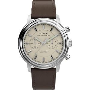 image:imageTimex Mens Waterbury Metropolitan 41mm WatchBrownStainless SteelCream
