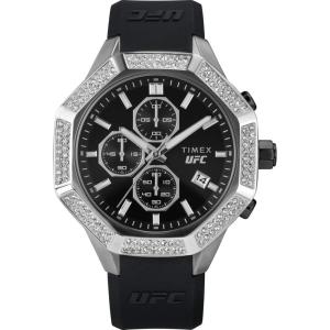 image:imageTimex Unisex UFC King 45mm Watch  Black Strap Black Dial TwoTone CaseBlackBlackSilverTone