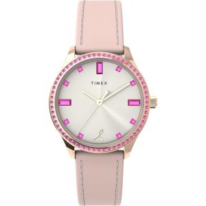 image:imageTimex Womens Dress 32mm Watch White Dial Rose GoldTone CasePinkWhiteRose GoldToneCrystals