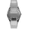 image:imageTimex Q Mens 38mm Watch  SilverTone Case GreenYellow Top Ring Black Dial with Stainless Steel Bracelet